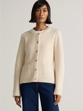 Mongolian Cashmere Structured Cardigan
